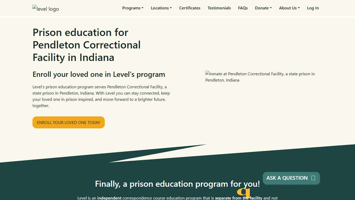 Prison Education For Pendleton Correctional Facility - Level