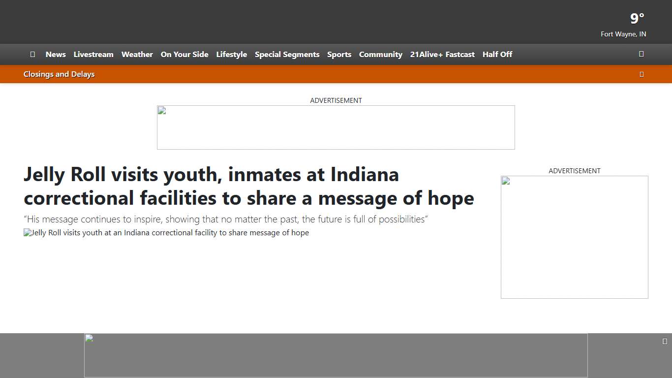 Jelly Roll visits youth, inmates at Indiana correctional facilities to share a message of hope