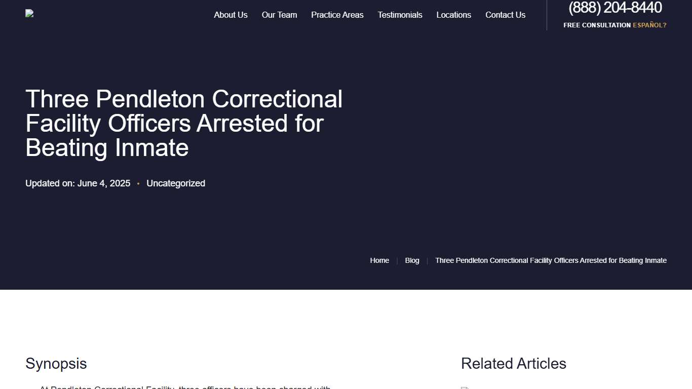 Three Pendleton Correctional Facility Officers Arrested for Beating Inmate Wagner Reese, LLP