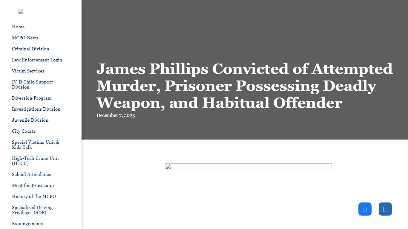 James Phillips Convicted of Attempted Murder, Prisoner Possessing Deadly Weapon, and Habitual Offender